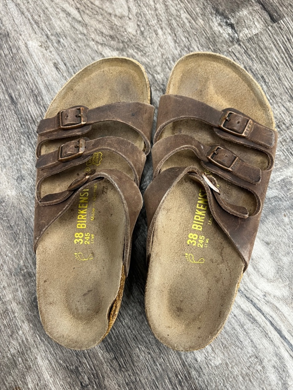 Birkenstock Brown Triple-Strap Suede Sandals size 38 - Picture 5 of 5